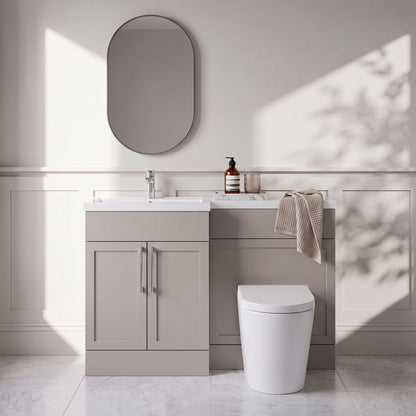 Fairford Union Style Shaker Matt Stone Grey 1200mm L Shape Left Hand Combination Pack