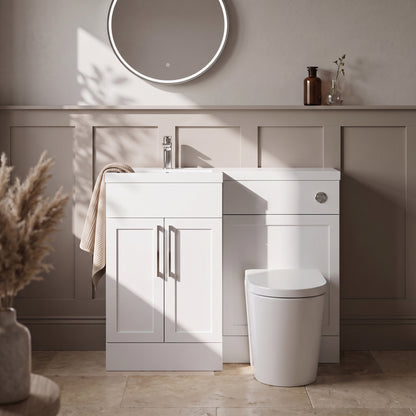 Fairford Union Style Shaker Matt White 1000mm L Shape Left Hand Combination Pack