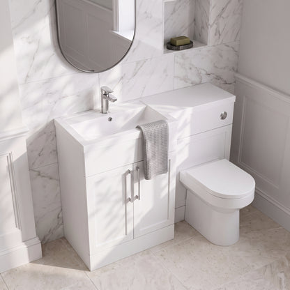 Fairford Union Style Shaker Matt White 1100mm L Shape Left Hand Combination Pack
