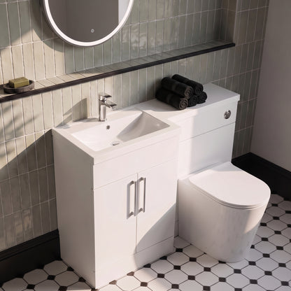 Fairford Union Style Shaker Matt White 1200mm L Shape Left Hand Combination Pack