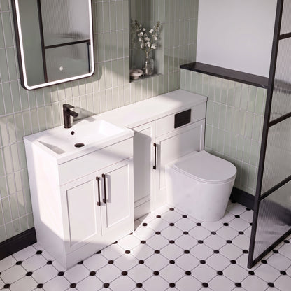 Fairford Union Style Shaker Matt White 1500mm L Shape Left Hand Combination Pack