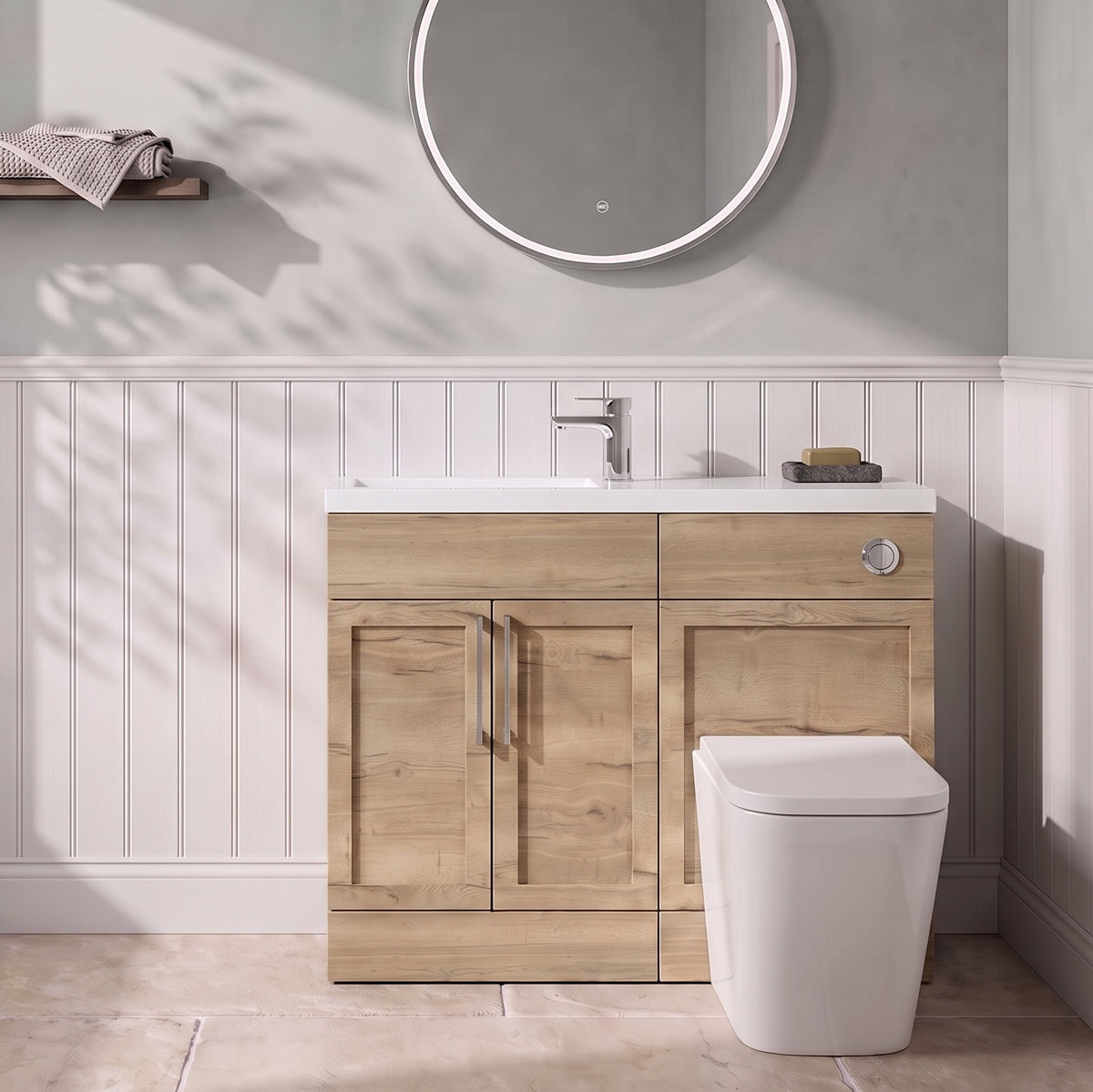 Fairford Union Style Shaker Dark Oak 1100mm Slimline Combination Pack