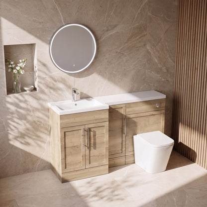 Fairford Union Style Shaker Dark Oak 1500mm L Shape Left Hand Combination Pack