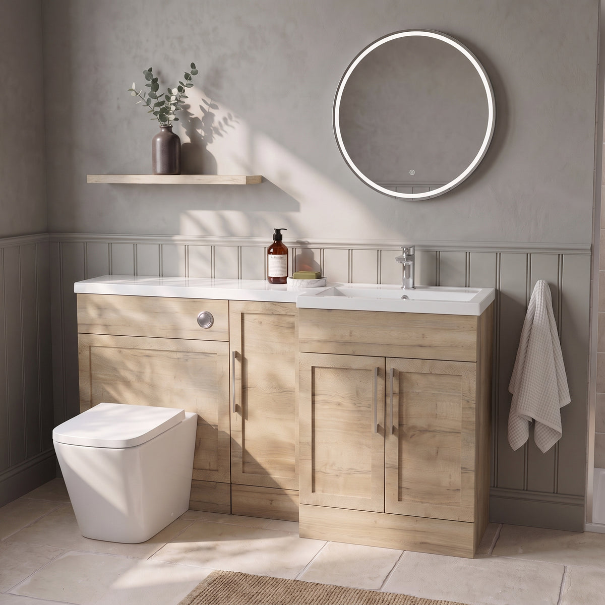 Fairford Union Style Shaker Dark Oak 1500mm L Shape Right Hand Combination Pack