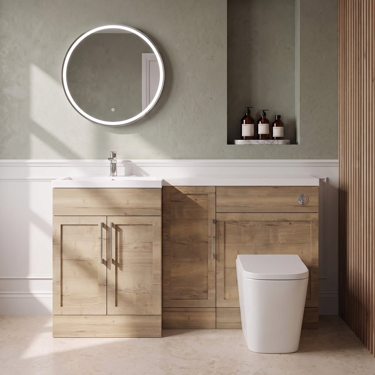 Fairford Union Style Shaker Dark Oak 1500mm L Shape Left Hand Combination Pack