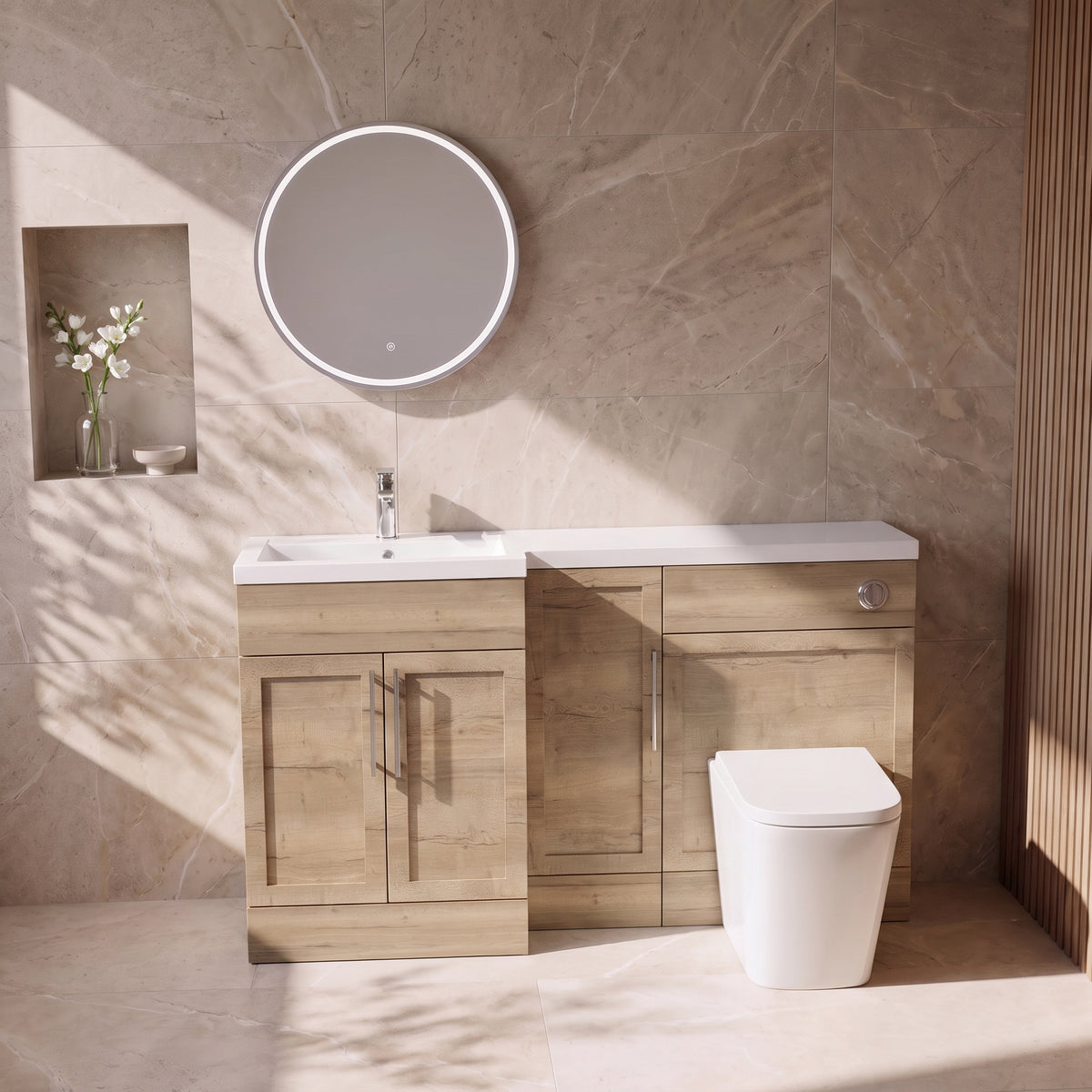 Fairford Union Style Shaker Dark Oak 1500mm L Shape Left Hand Combination Pack