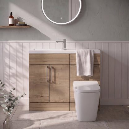 Fairford Union Style Slab Dark Oak 1100mm Slimline Combination Pack