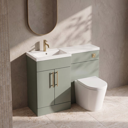 Fairford Union Style Slab Matt Lux Green 1000mm L Shape Left Hand Combination Pack
