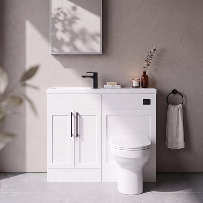 Fairford Union Style Shaker Matt White 1000mm Slimline Combination Pack
