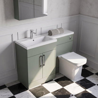 Fairford Union Style Slab Matt Lux Green 1100mm L Shape Left Hand Combination Pack