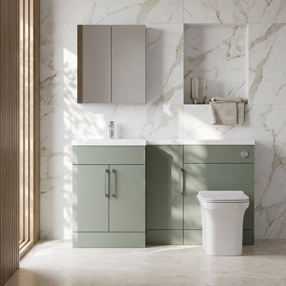Fairford Union Style Slab Matt Lux Green 1500mm L Shape Left Hand Combination Pack