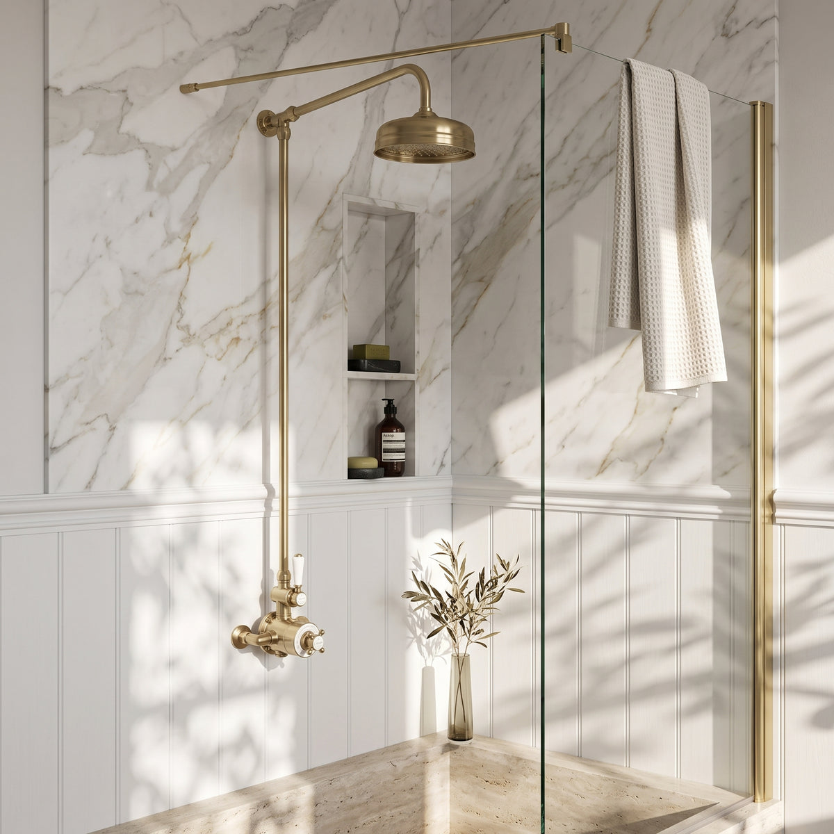 Fairford Winchester Pro Brushed Brass Single Outlet Shower Kit