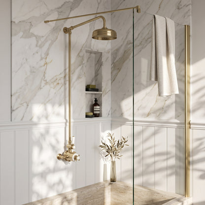 Fairford Winchester Pro Brushed Brass Single Outlet Shower Kit