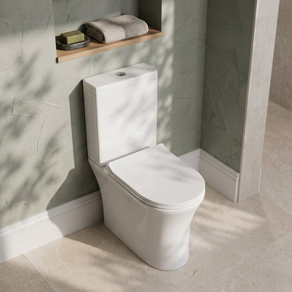 Fairford Tiene Rimless Close Coupled Toilet with Wrapover Soft Close Seat