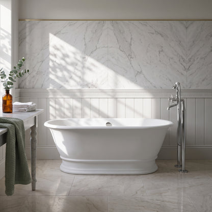 Fairford Bampton 1555 x 740 x 555mm Matt Solid Surface Freestanding Bath