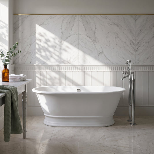 Fairford Bampton 1555 x 740 x 555mm Matt Solid Surface Freestanding Bath