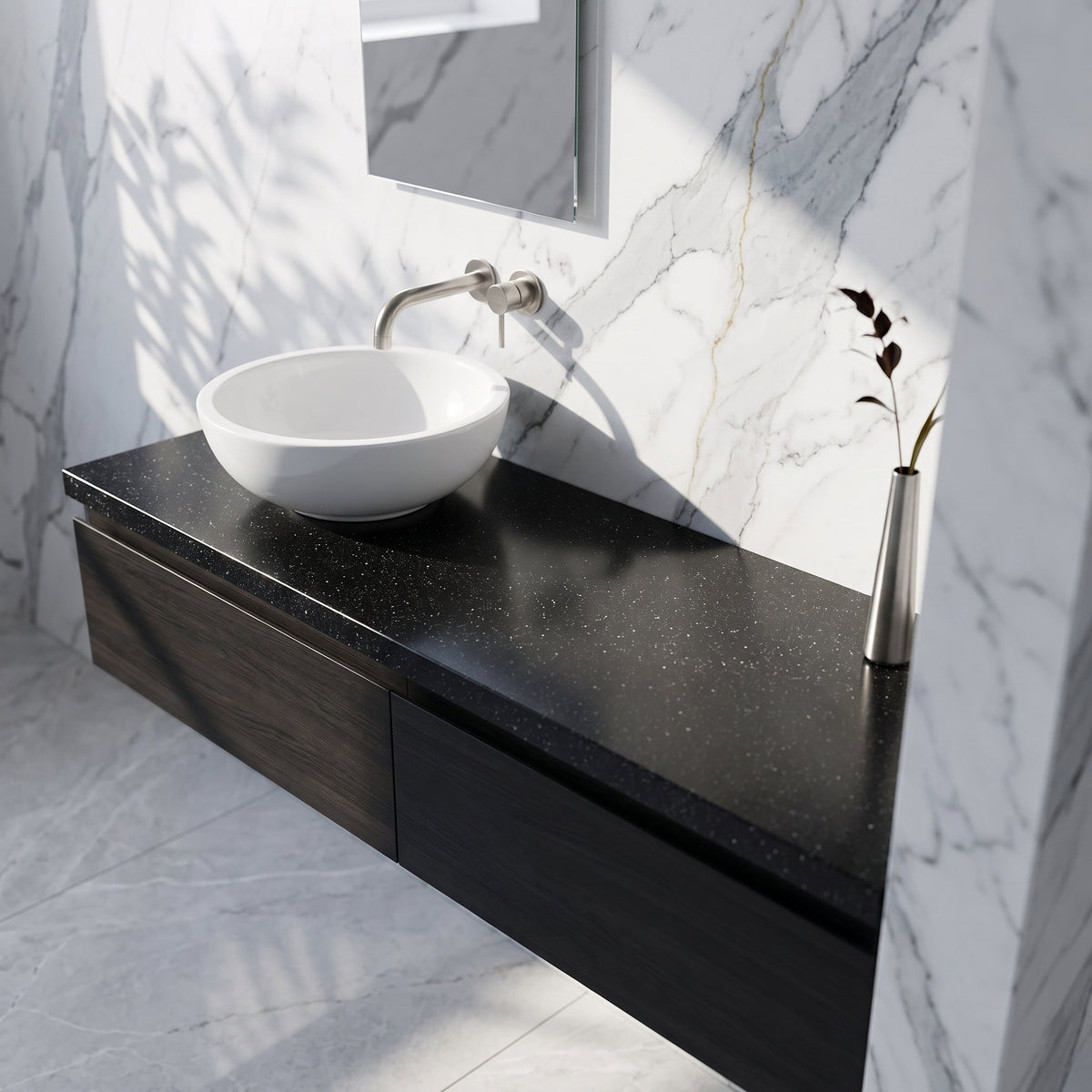 Fairford Black Sparkle Laminate Worktop 600 x 390 x 22mm
