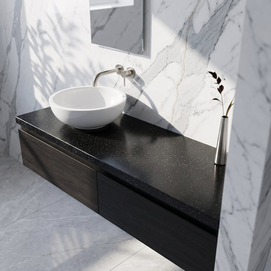 Fairford Black Sparkle Laminate Worktop 600 x 390 x 22mm
