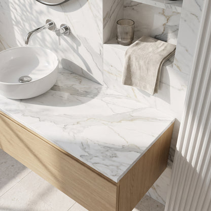 Fairford Carrera Marble Laminate Worktop 600 x 390 x 22mm