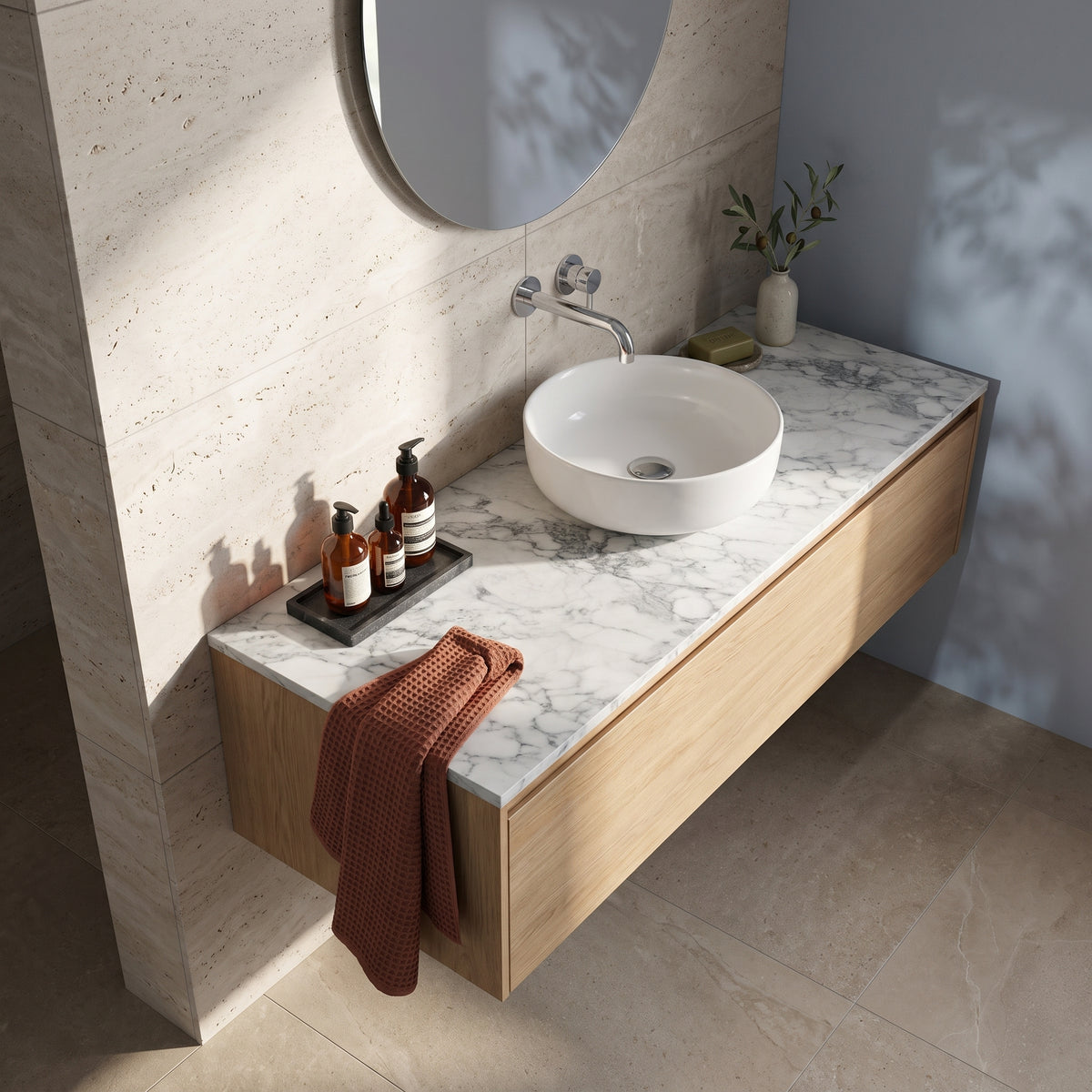 Fairford Laminate Worktop - Matt Marble - 1500 x 600 x 28mm