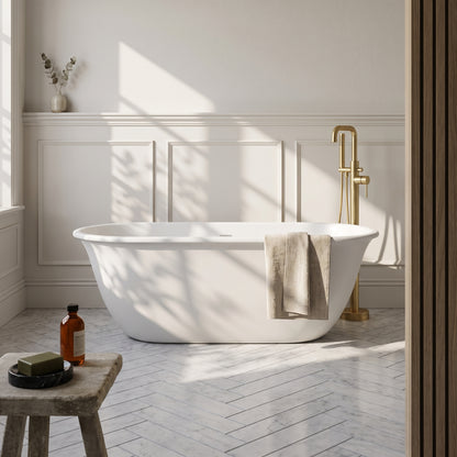 Fairford Omnia 1680 x 750 x 570mm Matt Solid Surface Freestanding Bath