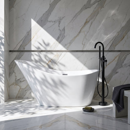 Rivato Verona 1500mm x 720mm x780mm Gloss White Freestanding Shower Bath