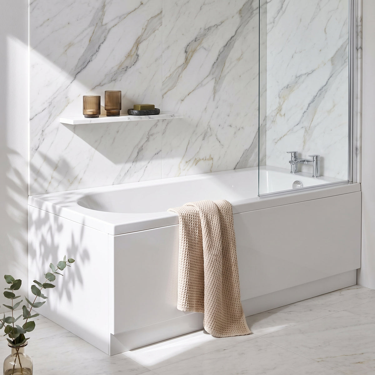 Fairford Novus 1600 x 700mm Single Ended Straight Bath, 0TH