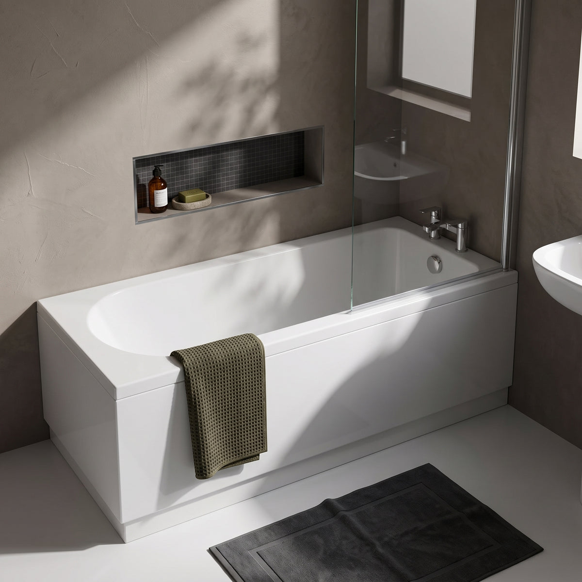 Fairford Novus Pro Reinforced 1800 x 800mm Single Ended Straight Bath