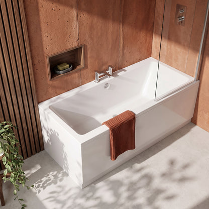 Fairford Onero 1800 x 800mm Double Ended Straight Bath, 0TH