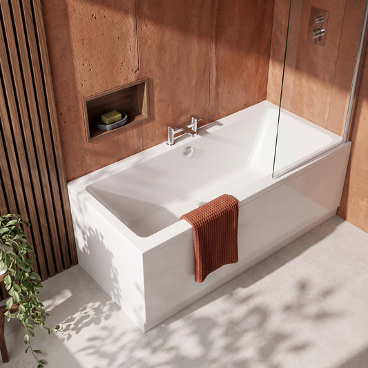 Fairford Onero 1800 x 800mm Double Ended Straight Bath, 0TH