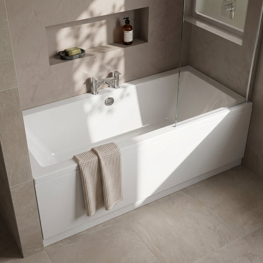 Fairford Onero 1700 x 750mm Double Ended Straight Bath, 0TH
