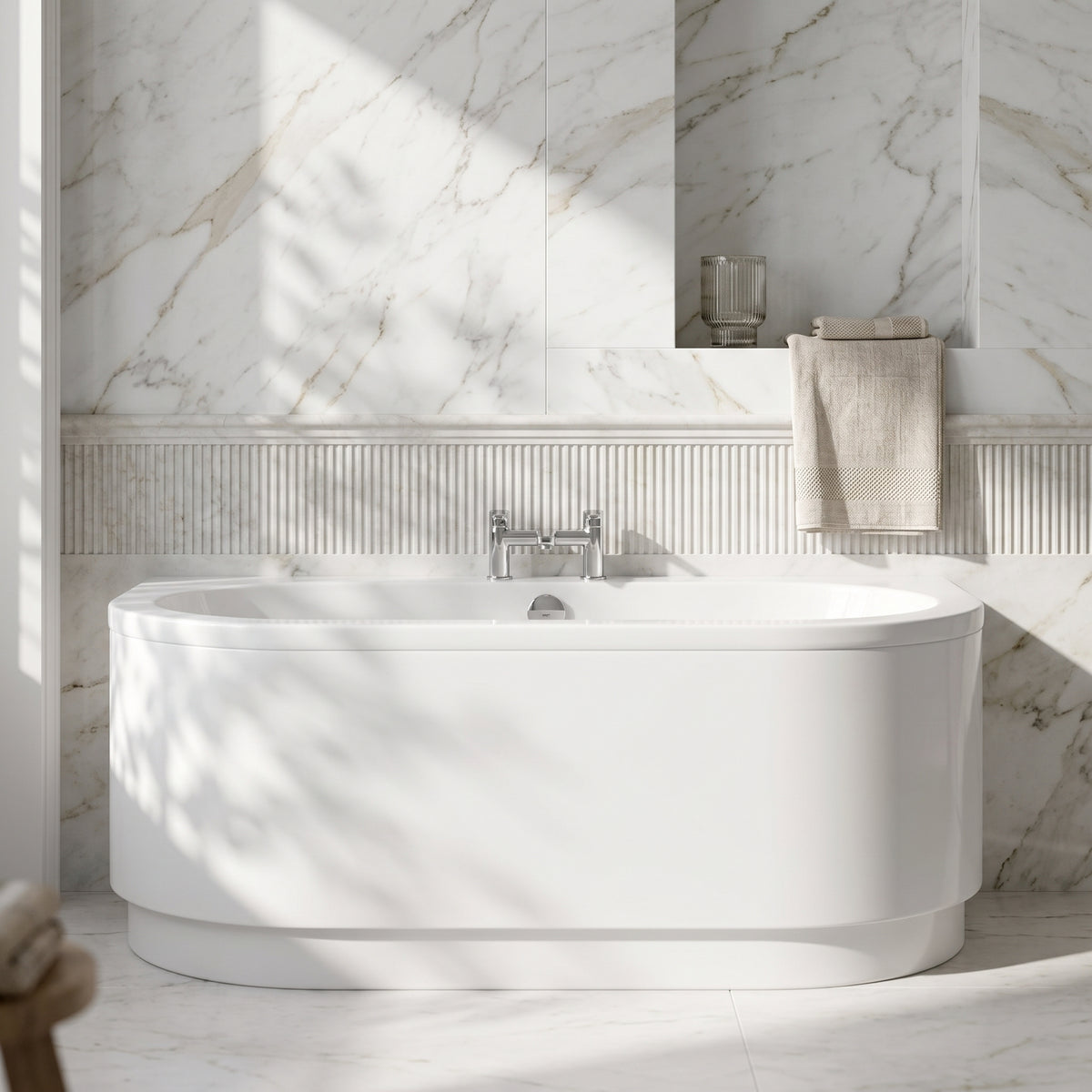 Fairford Ordo Back To Wall Bath with Panel