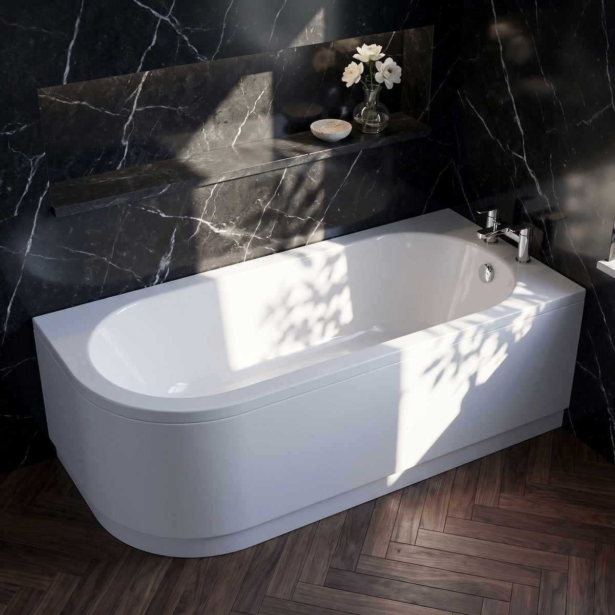 Fairford Right Hand Back To Wall Bath and Panel