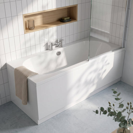 Fairford Ordo 1800 x 800mm Double Ended Straight Bath, 0TH