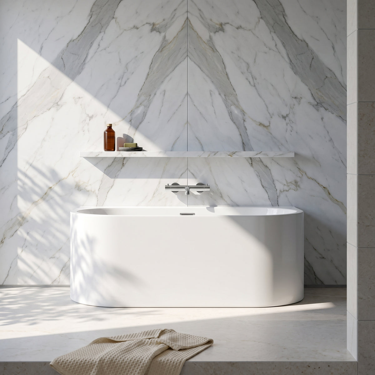 Fairford Rimini Back To Wall 1600 x 780 x 590mm Freestanding Bath