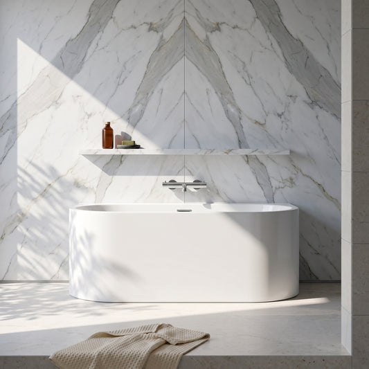Fairford Rimini Back To Wall 1600 x 780 x 590mm Freestanding Bath