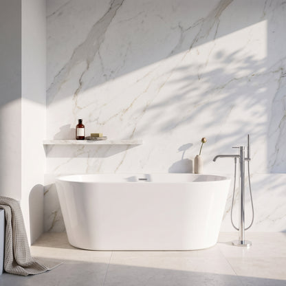 Rivato Modena 1500 x 750 x 580mm Gloss White Freestanding Shower Bath
