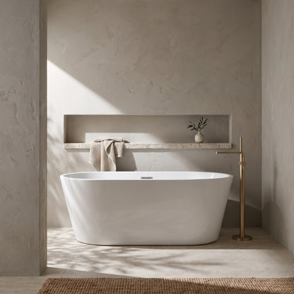 Rivato Modena 1600 x 750 x 580mm Gloss White Freestanding Shower Bath