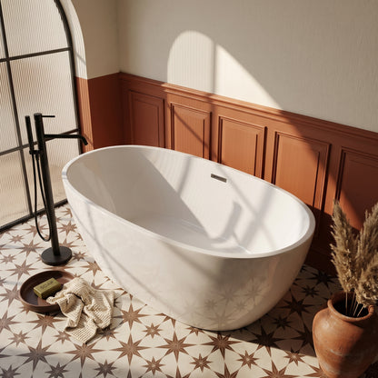 Rivato Palermo 1500mm x 800mm x 580mm Gloss White Freestanding Shower Bath