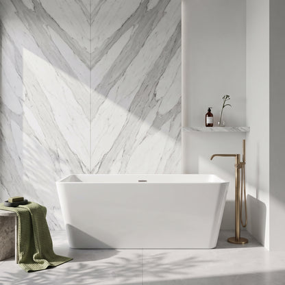 Rivato Turin 1600mm x 800mm x 580mm Gloss White Freestanding Shower Bath