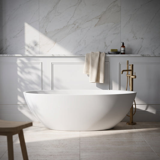 Fairford Esseta 1510 x 760 x 555mm Matt Solid Surface Freestanding Bath