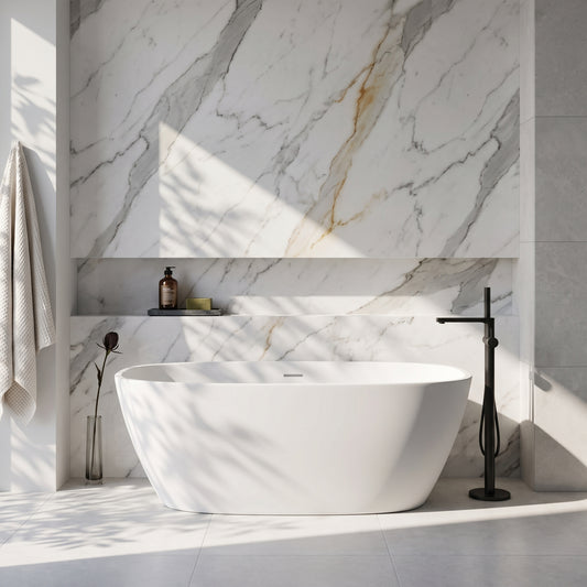 Fairford Vive 1610 x 750 x 530mm Matt Solid Surface Freestanding Bath