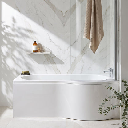 Fairford 1500 x 850 RH P Shape Bath with Screen and Panel