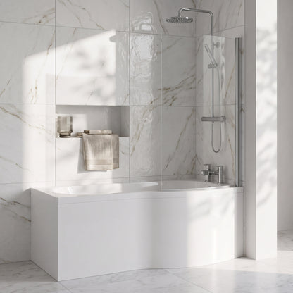 Fairford 1500 x 850 RH B Shape Bath with Screen and Panel
