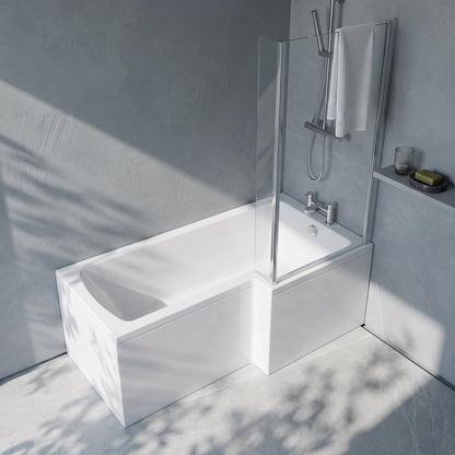 Fairford 1600 x 850mm LH L Shape Bath with Screen and Panel