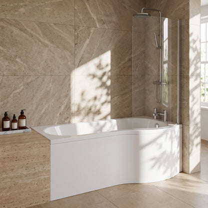 Fairford 1700 x 850 LH P Shape Bath with Screen and Panel