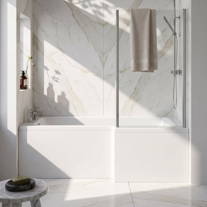 Fairford 1700 x 850mm LH L Shape Bath with Screen and Panel