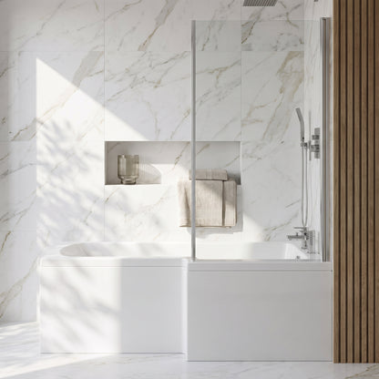 Fairford 1700 x 850mm RH L Shape Bath with Screen and Panel