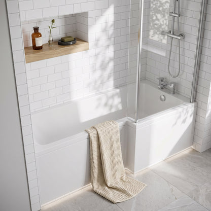 Fairford 1700 x 850mm LH L Shape Bath with Screen and Panel