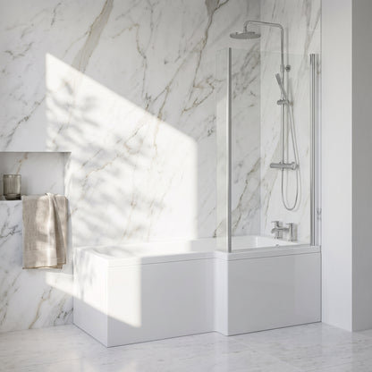 Fairford 1700 x 850mm RH L Shape Bath with Screen and Panel